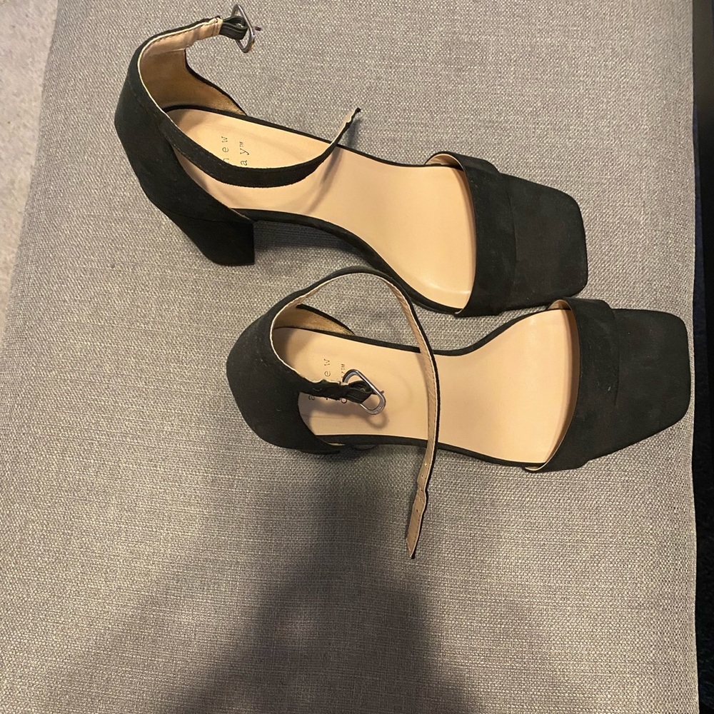 Black faux suede